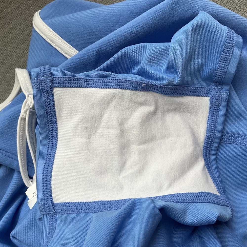 Alo Yoga Airbrush Streamlined Dress Crystal Clear Blue/White Small - Picture 5 of 8